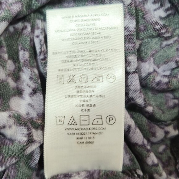 MICHAEL KORS Round Neck 3/4 Sleeves Black Print Blouse Top Women's Size Large - Picture 7 of 7